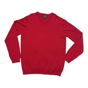 Pronto Uomo Sweater Mens 2XLT Red Extra Fine Merino Wool Long Sleeve Crew Neck